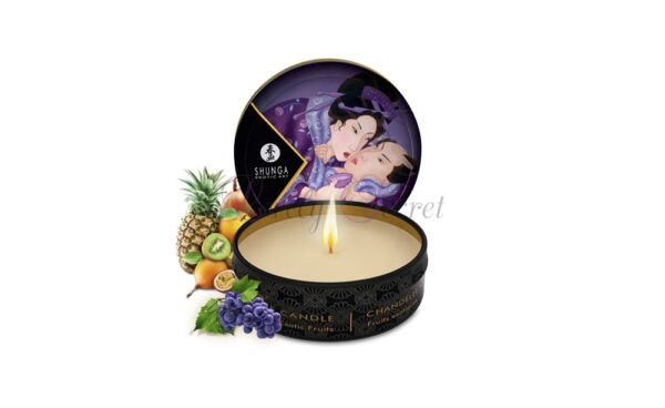 Mini bougie de massage erotique shunga fruits exotiques