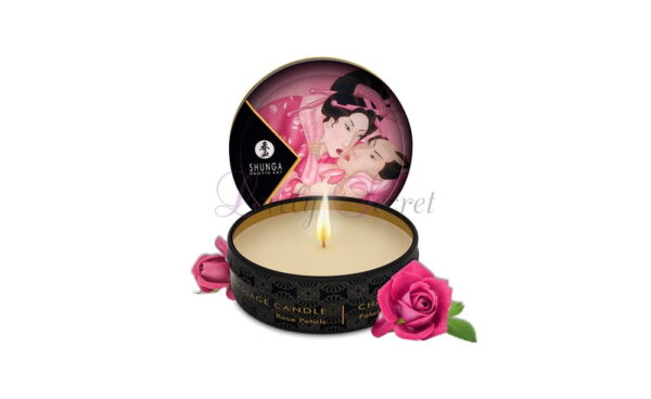 Mini bougie de massage erotique shunga rose